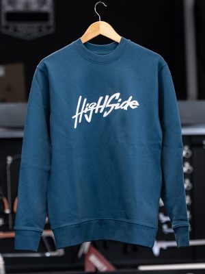 sweat high side col rond bleu